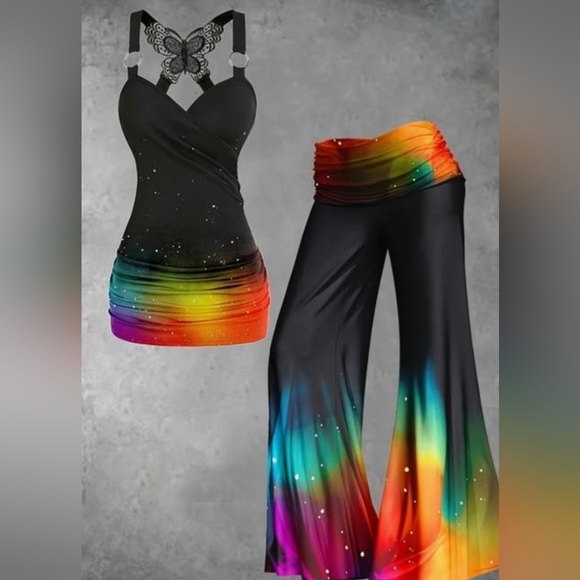 Pants - Top w/Wide Leg Pant